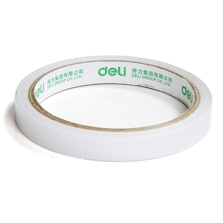 Single double-sided adhesive tape roll with white tape and brown adhesive core