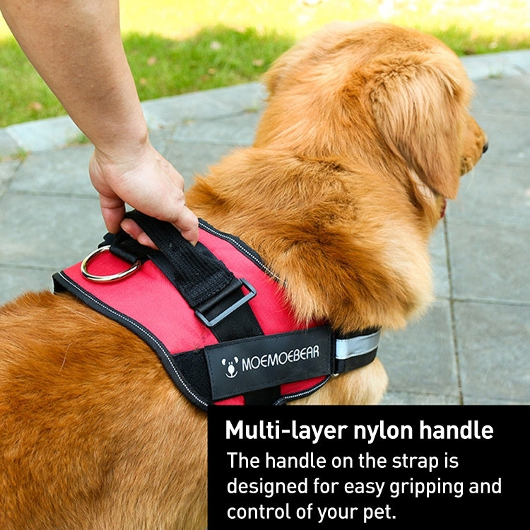 Red and black dog K9 chest strap harness with leash attachment ring