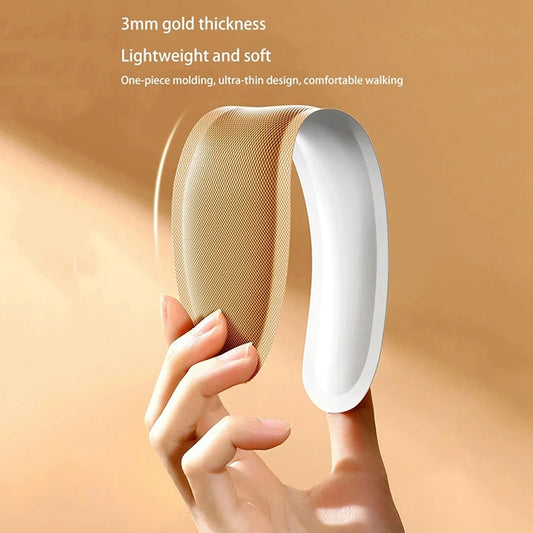 Heated walking insole, beige textured insert with white backing