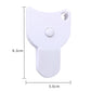 White waist ruler gauge with circular hook and measurement marks; size shown