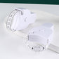 White automatic waist measurement ruler with flexible tape loop and numbered scale