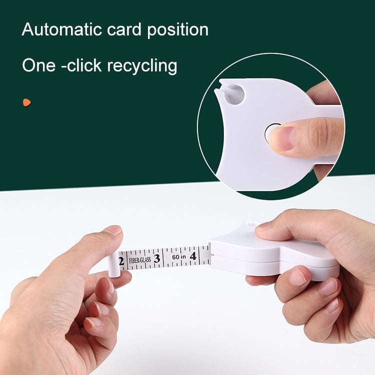 Automatic waist measurement ruler held by hands, with sliding white base and scale