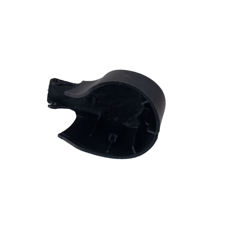 Rear wiper arm cap, black plastic underside view with mounting openings