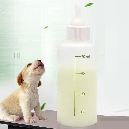 60 ml pet feeding bottle with soft silicone spout and measurement scale