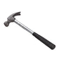 Mini claw hammer with gray metal head and black handle