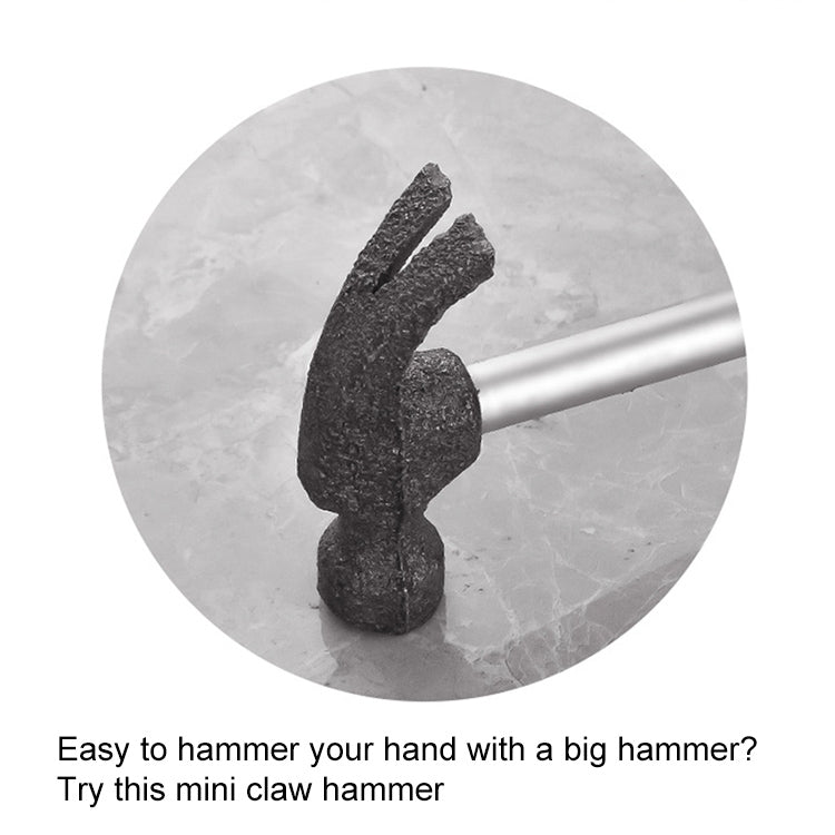 Mini claw hammer metal claw head close-up