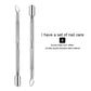 Nail care nail pusher set with two stainless steel tools, double-ended design