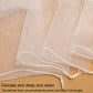 Cream-colored mesh foaming net with white drawstring along the edge