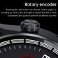 Black sport watch showing side rotating crown and ridged bezel.