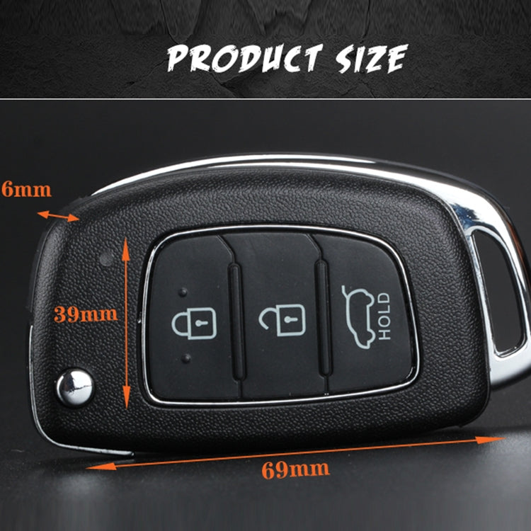 Black folding key shell with 3 remote buttons, chrome trim
