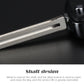 Black folding key shell with chrome key blade extended