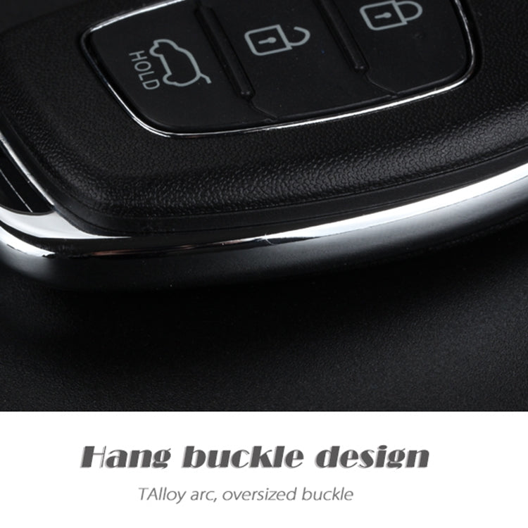 Black key shell with 3 button panel and silver metal border