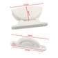 Semicircular white RV hatch retainer with bar handle; size dimensions shown