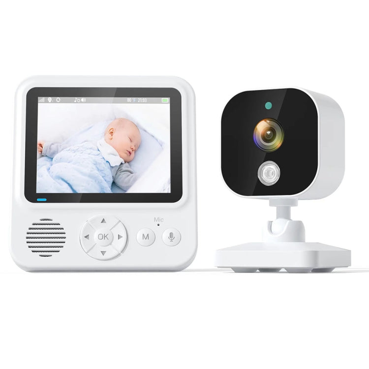 Wireless baby video monitor set with white parent unit and black night-vision camera