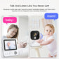 Wireless baby video monitor with white parent unit and baby camera for two-way audio