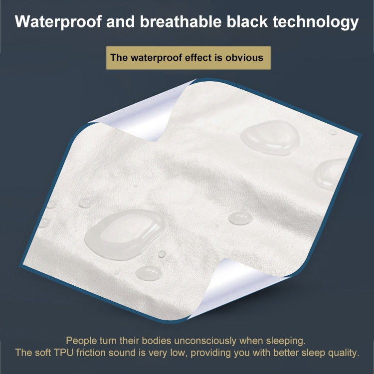 White waterproof pillowcase with water-resistant coating texture