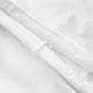 White pillowcase zipper and seam detail on knitted fabric