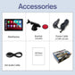 7-inch portable car smart screen accessory set: bracket, power cable, AUX audio, manual