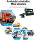 Portable car display with suction mount, shown for installation in multiple vehicle types