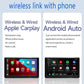 Wireless CarPlay and Android Auto compatible car screen with phone link screens
