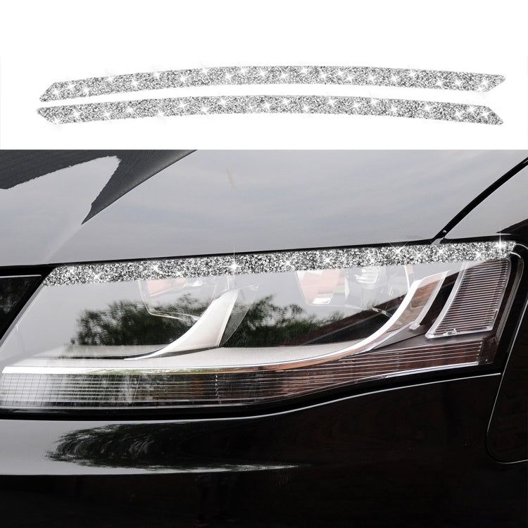 Silver glitter headlight eyebrow decoration stickers, two curved strips