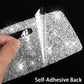 Two diamond glitter self-adhesive sticker pieces held in hand
