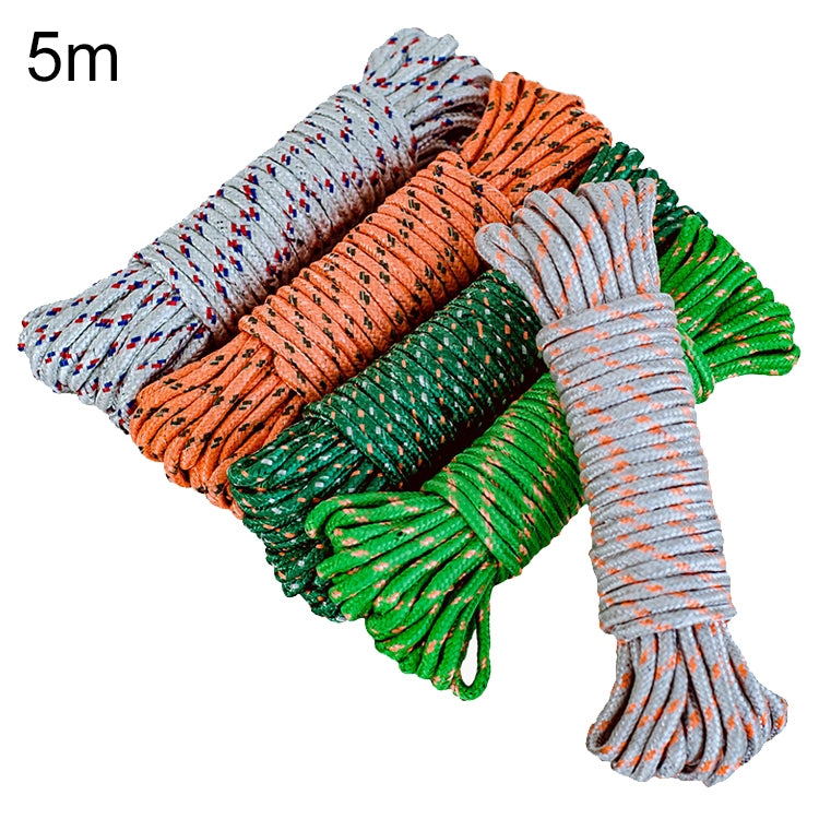 Outdoor thick nylon hanging rope (5m), multicolor speckled coil bundle