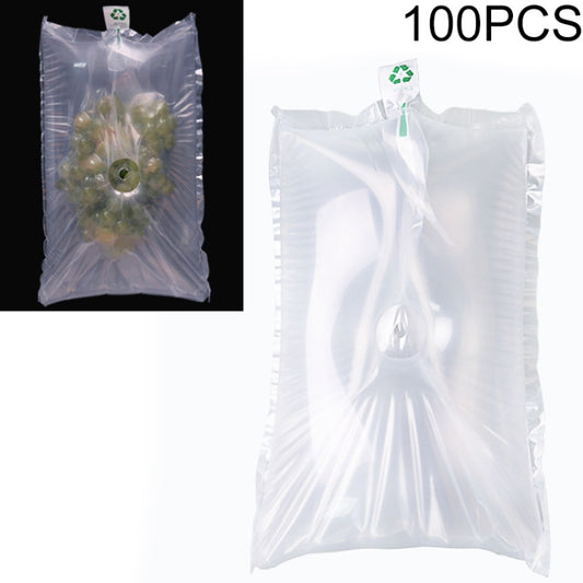 White inflatable grape protective bag, sealed pouch with vented air chamber openings