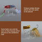 Transparent wedge fishing lure display stand with raised base and hook loops