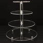 Clear acrylic 4-tier round cupcake stand with four tiers and central column support