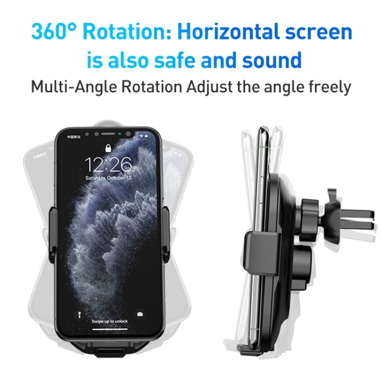 Car wireless phone holder with adjustable clamps and 360° rotation mount