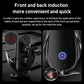 Black wireless car phone holder with front and back induction charging surfaces