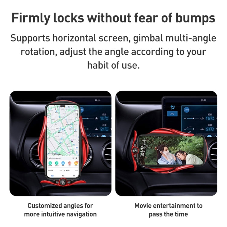 Black wireless car dashboard phone holder with adjustable clamp for screens