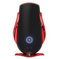 Black wireless charging car air vent phone holder with red side arms and LED