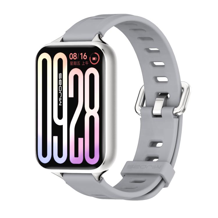 Silicone watch band with perforated holes, gray color, for smart watch