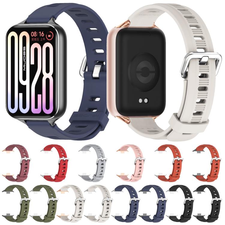 Silicone watch band set with perforated holes in multiple colors and watch sizes