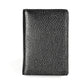 Black textured leather RFID card holder, vertical slim card sleeve
