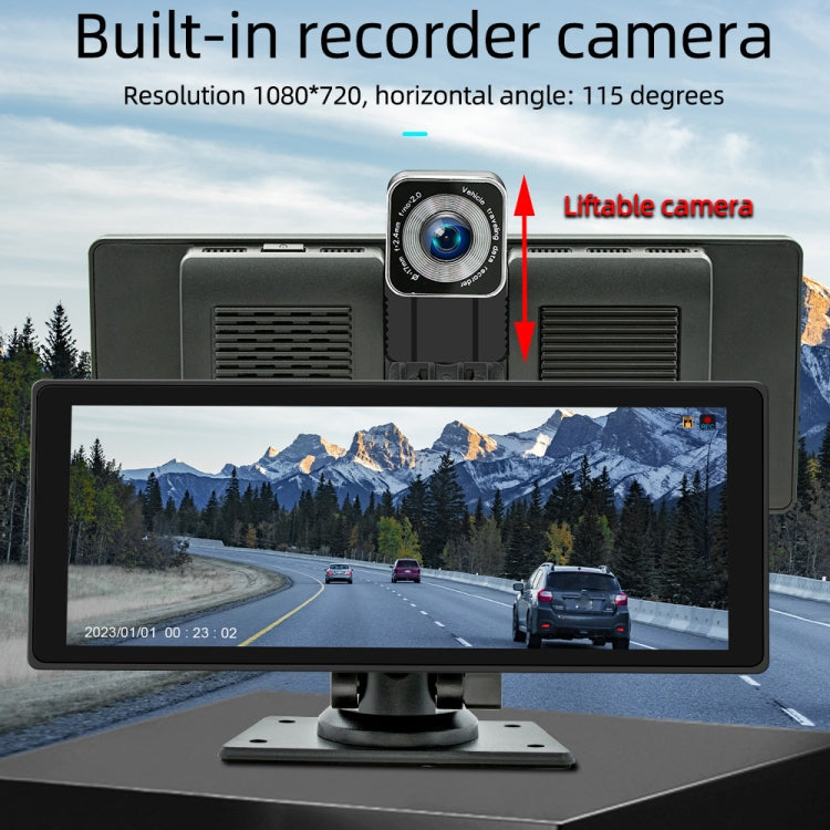 Car MP5 player with built-in dash recorder camera and wide-screen playback