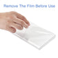 Clear plastic flat storage bag holder with protective film on the tray