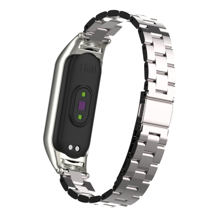 Double Spring Solid Three Stainless Steel Solid Color Strap, For Xiaomi Mi Band 5