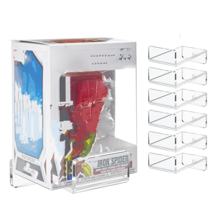 Acrylic wall-mounted display rack set in retail box for collectible figures