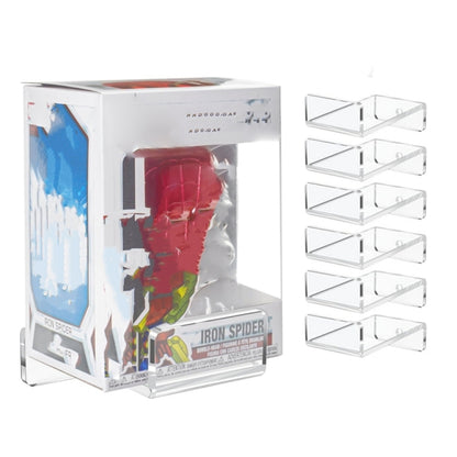 Acrylic wall-mounted display rack set in retail box for collectible figures