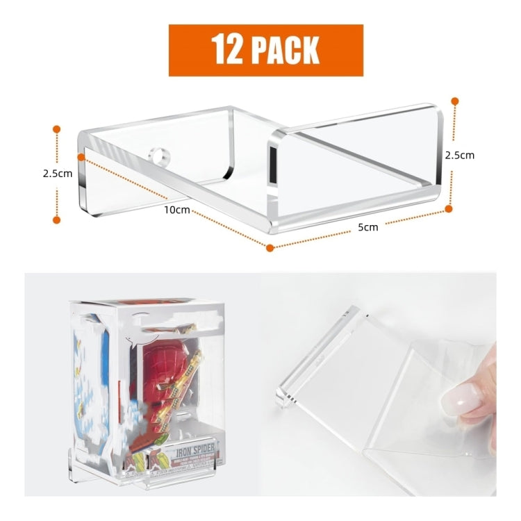 Clear acrylic wall display bracket with open front and layered shelf compartments