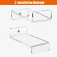 Clear acrylic wall-mounted display bracket with screw-mount hole and long base