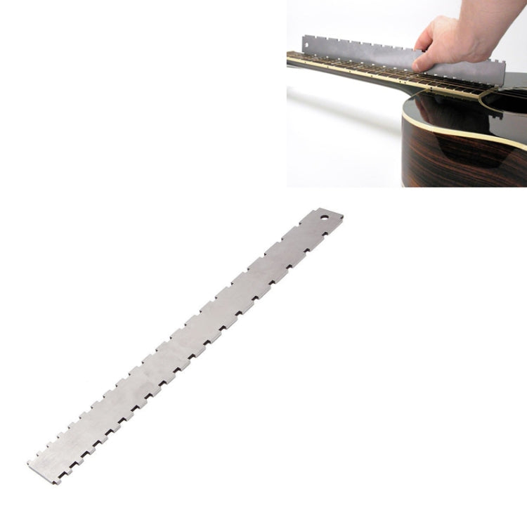 Guitar neck flat metal measuring ruler with notched scale slots