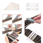 Set of metal guitar string tools with two blade pieces and flat strips