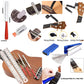 Guitar string changing tool set with string winder, cutter, bridge pin puller, files