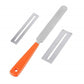 Guitar string changing tool with orange handle and metal string pullers