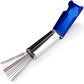 Guitar string winder tool with blue lever and bundled metal string guide wires