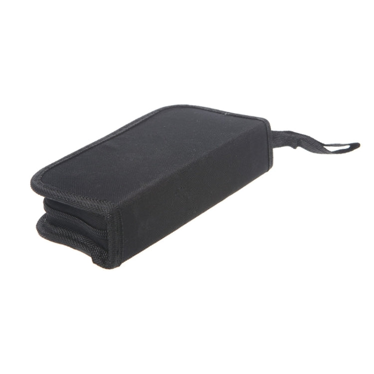 Black zippered guitar tool storage pouch with carry strap